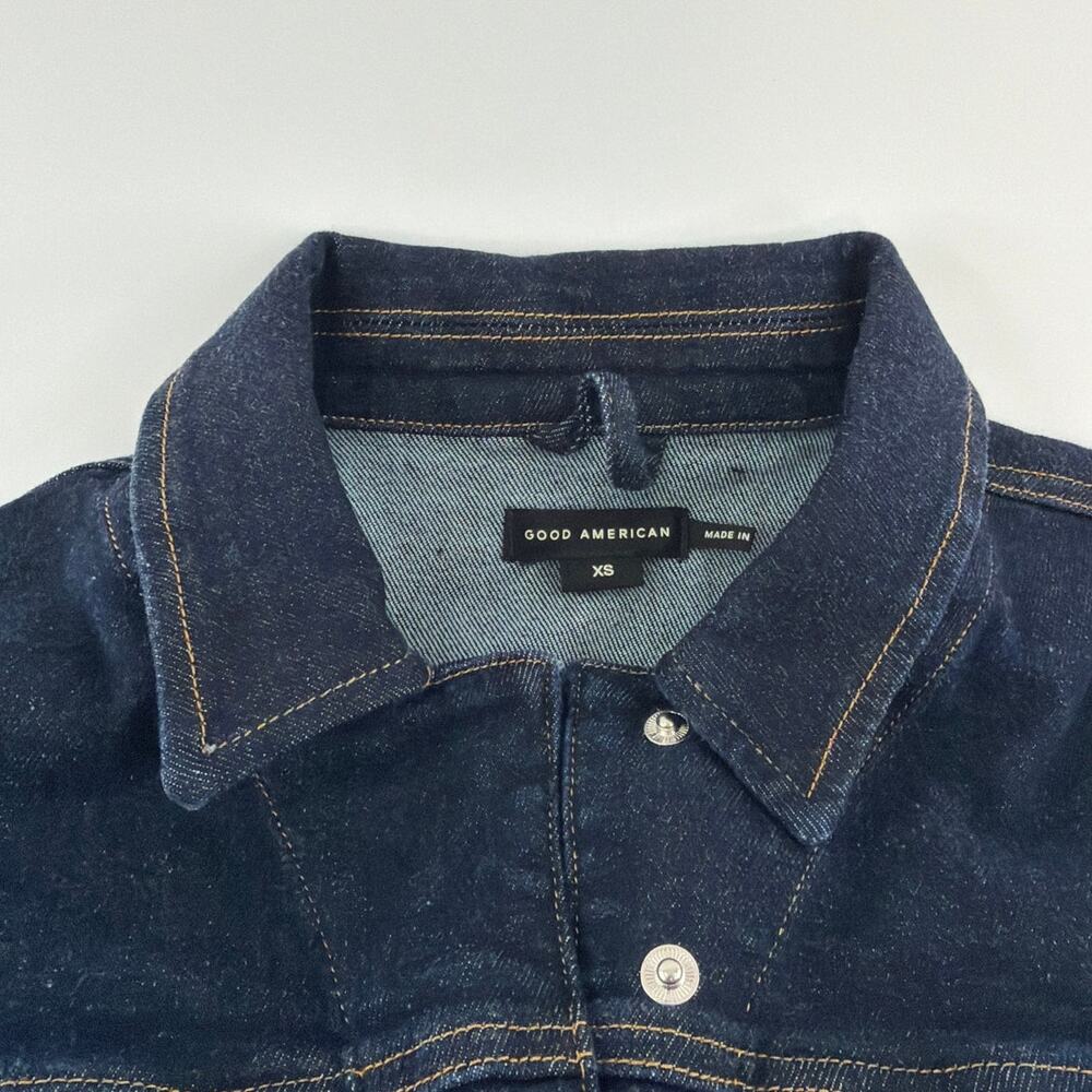 Good American Women's Indigo Committed to Fit Denim Jacket Size XS - Picture 5 of 10